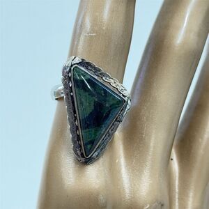 Hand crafted  women’s KamBamba Jasper Green Adjustable Ring 925 in gift box